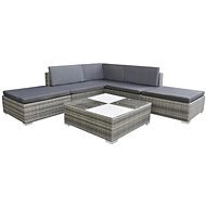 6-piece garden sofa with cushions polyrattan gray 42737 42737 - Garden Furniture