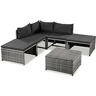 6-piece garden sofa with cushions polyrattan gray 44196 44196 - Garden Furniture