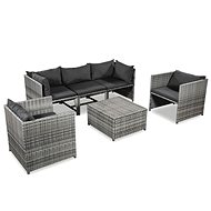 6-piece garden sofa with cushions polyrattan gray 44200 44200 - Garden Furniture