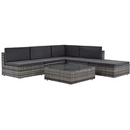6-piece garden sofa with cushions polyrattan gray 44604 44604 - Garden Furniture