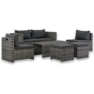 6-piece garden sofa with cushions polyrattan gray 44722 44722 - Garden Furniture
