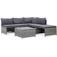 6-piece garden sofa with cushions polyrattan gray 45816 45816 - Garden Furniture