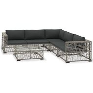 6-piece garden sofa with cushions polyrattan gray 46809 46809 - Garden Furniture