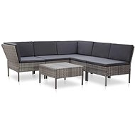 6-piece garden sofa with cushions polyrattan gray 48950 48950 - Garden Furniture