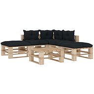 6-piece pallet garden sofa + anthracite cushions 3052235 3052235 - Garden Furniture