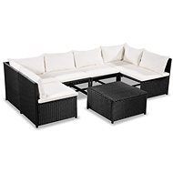 7-piece garden sofa with cushions polyratt black 44191 44191 - Garden Furniture