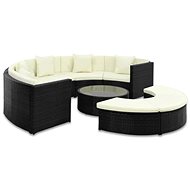 7-piece Garden Sofa with Cushions Polyrattan Black 44486 44486 - Garden Furniture