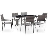 7-piece dining set gray polyrate 46410 46410 - Garden Furniture
