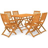 7-piece folding garden dining set solid acacia wood 43379 43379 - Garden Furniture