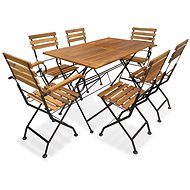 7-piece folding garden dining set solid acacia wood 43731 43731 - Garden Furniture