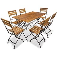 7-piece folding garden dining set solid acacia wood 43732 43732 - Garden Furniture