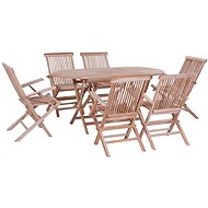 7-piece folding garden dining set solid teak wood 44659 44659 - Garden Furniture