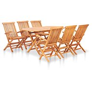 7-piece folding garden dining set solid teak wood 48999 48999 - Garden Furniture