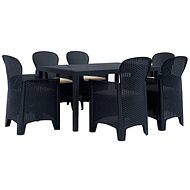 7-piece garden dining set anthracite plastic rattan look 276128 276128 - Garden Furniture