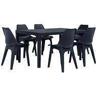 7-piece garden dining set anthracite plastic 276129 276129 - Garden Furniture