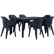 7-piece garden dining set anthracite plastic 276130 276130 - Garden Furniture