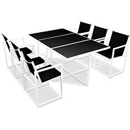 7-piece garden dining set aluminum black 42801 42801 - Garden Furniture