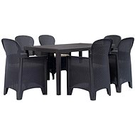 7-piece garden dining set brown plastic rattan look 276131 276131 - Garden Furniture
