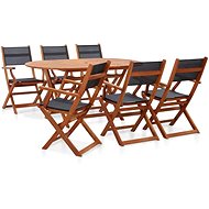 7-piece garden dining set solid eucalyptus and textile 278913 278913 - Garden Furniture