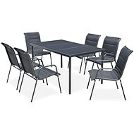 7-piece garden dining set steel black 43309 43309 - Garden Furniture