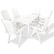 7-piece garden dining set plastic white 274800 274800 - Garden Furniture