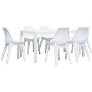 7-piece garden dining set plastic white 276126 276126 - Garden Furniture
