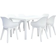 7-piece garden dining set plastic white 276127 276127 - Garden Furniture