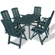 7-piece garden dining set plastic green 275080 275080 - Garden Furniture