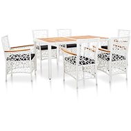 7-piece garden dining set white polyrate 45997 45997 - Garden Furniture