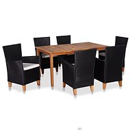 7-piece garden dining set polyratt black-brown 44101 44101 - Garden Furniture