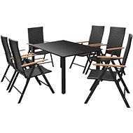 7-piece garden dining set polyratan black 44449 44449 - Garden Furniture
