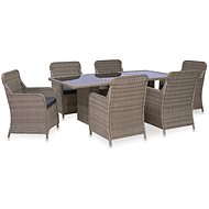 7-Piece Garden Dining Set Polyrattan Brown 44136 44136 - Garden Furniture