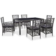7-piece garden dining set polyratan gray 45993 45993 - Garden Furniture