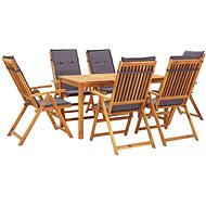 7-piece garden dining set with cushions solid acacia wood 45955 45955 - Garden Furniture