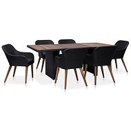 7-piece Garden Dining Set with Cushions Polyrattan Black 44151 44151 - Garden Furniture