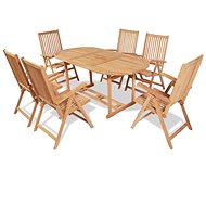 7-piece garden dining set folding chair solid teak 43032 43032 - Garden Furniture