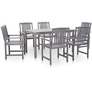7-piece garden dining set gray solid acacia wood 45941 45941 - Garden Furniture