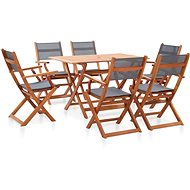 7-piece garden dining set gray solid eucalyptus wood 278908 278908 - Garden Furniture