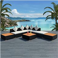 8-piece garden sofa with cushions polyratt black 42756 42756 - Garden Furniture