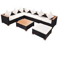 8-piece garden sofa with cushions polyratt black 42758 42758 - Garden Furniture