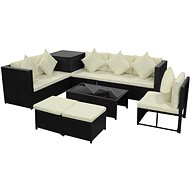 8-piece garden sofa with cushions polyratt black 42899 42899 - Garden Furniture