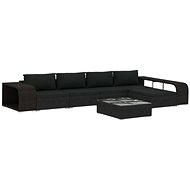 8-piece garden sofa with cushions polyratt black 46821 46821 - Garden Furniture