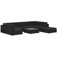 8-piece garden sofa with cushions polyratt black 47259 47259 - Garden Furniture