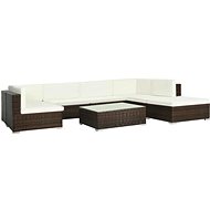 8-piece garden sofa with cushions polyrattan brown 44609 44609 - Garden Furniture
