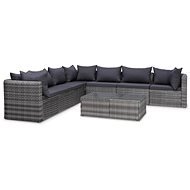 8-piece Garden Sofa with Cushions Polyrattan Grey 44157 44157 - Garden Furniture
