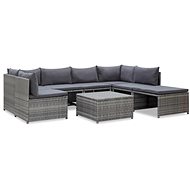 8-piece garden sofa with cushions polyratt gray 45818 45818 - Garden Furniture