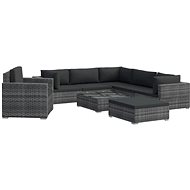 8-piece Garden Sofa with Cushions Polyrattan Grey 46767 46767 - Garden Furniture