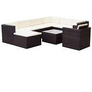 9-piece Garden Sofa with Cushions Polyrattan Brown 42674 42674 - Garden Furniture
