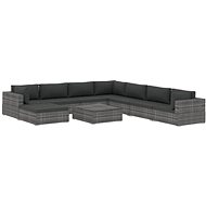 9-piece Garden Sofa with Cushions Polyrattan Grey 46775 46775 - Garden Furniture