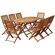 9-piece folding garden dining set solid acacia wood 43378 43378 - Garden Furniture